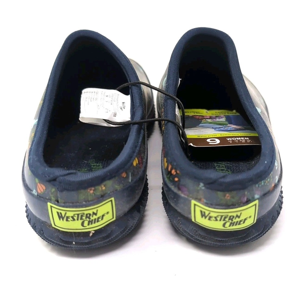 Western Chief Hummingbird Clog Rubber Slip-on Garden Shoes Womens 9 Navy NEW NWT - Picture 4 of 10